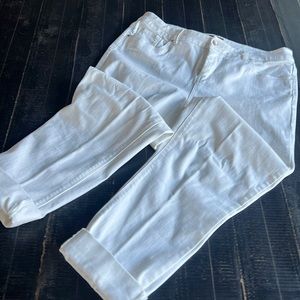 Chico’s brand, white ankle jeans
